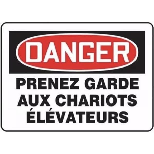 Accuform BILINGUAL FRENCH SIGN TRAFFIC FRMVHR123XL FRMVHR123XL - main